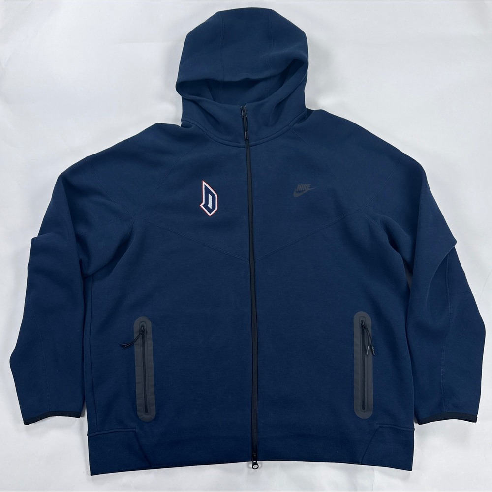 Nike Duquesne Dukes Tech Fleece Full Zip Hoodie Mens XXL Navy FQ1883-419 NCAA